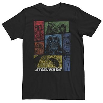 Big & Tall Star Wars Colorful Panels Stamps Tee