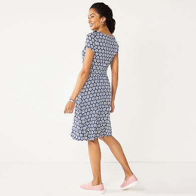 Women's Croft & Barrow® Print Cap-Sleeve Dress