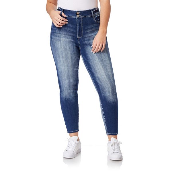 Juniors' Plus Size WallFlower Insta Flex High Rise Flirty Curvy Ankle Jeans