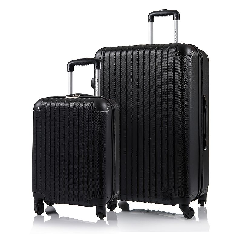 Champs Tourist Collection 2-Piece Hardside Spinner Luggage Set, Black, 2 Pc