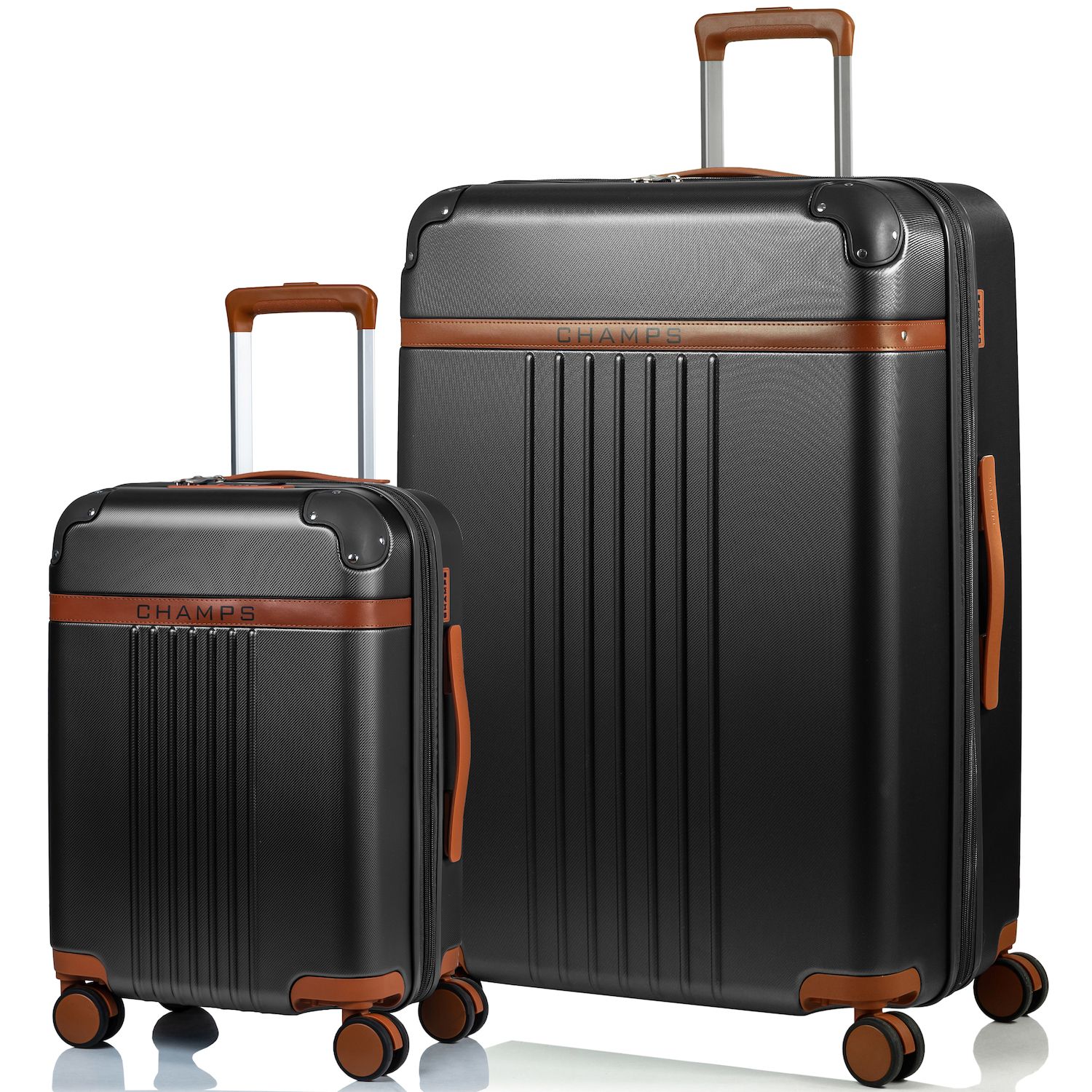 Champs Vintage Collection 2-Piece Hardside Spinner Luggage Set - Black