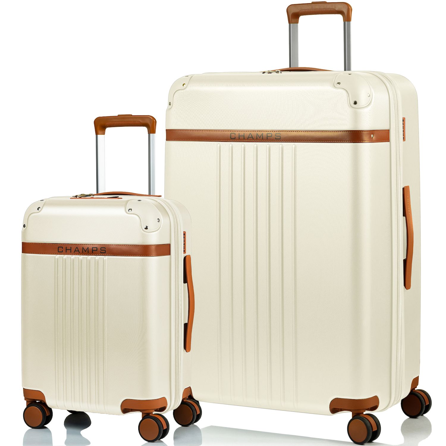 Champs Vintage Collection 2-Piece Hardside Spinner Luggage Set - Ivory
