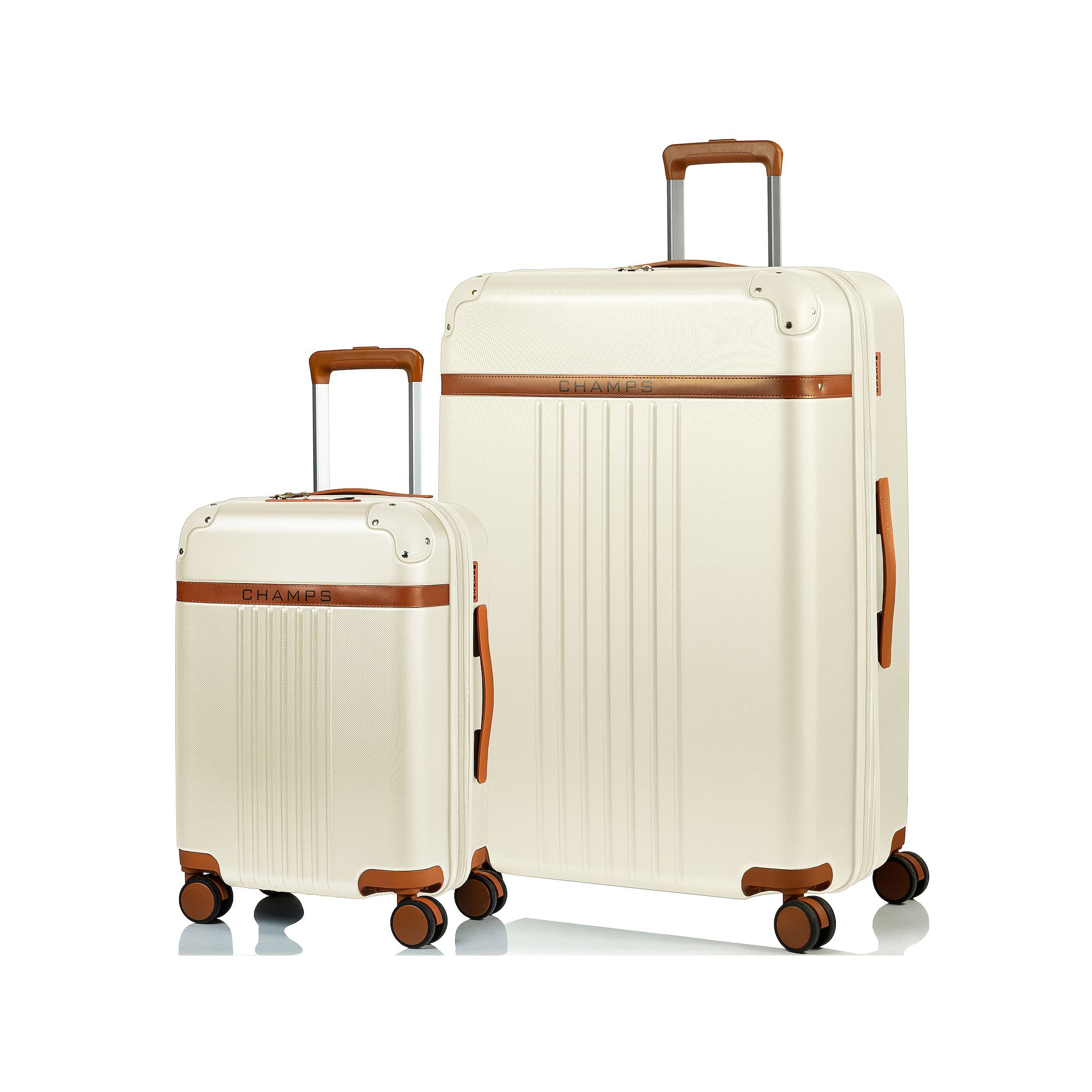 Champs Vintage Collection 2-Piece Hardside Spinner Luggage Set, Ivory