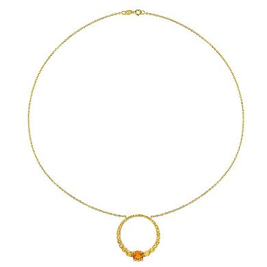 Stella Grace 18k Gold Over Silver Madeira Citrine & Citrine Graduated Open Circle Pendant Necklace