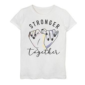 Girls 7-16 Stronger Together Pinky Promise Watercolor Tee
