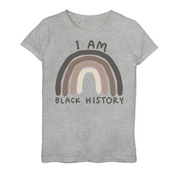 Girls 7-16 I Am Black History Rainbow Tee