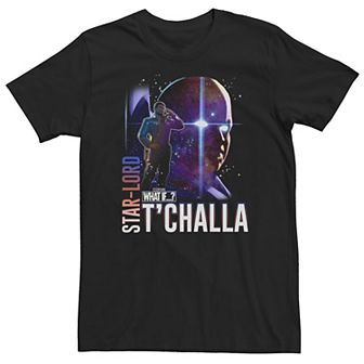 Big & Tall Marvel What If Star Lord Tchalla and Watcher Poster Tee