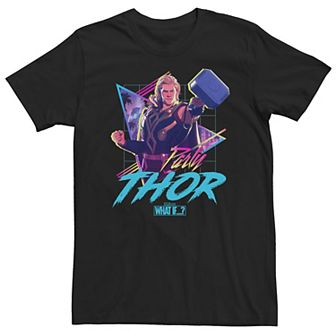 Big & Tall Marvel What If Party Thor Geometric Poster Tee