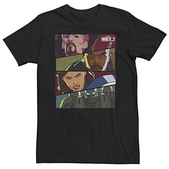 Big & Tall Marvel What If Hero Cartoon Panels Tee