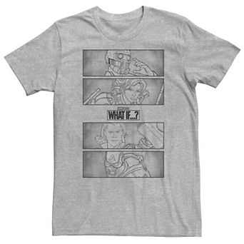 Big & Tall Marvel What If Line Group Panels Tee