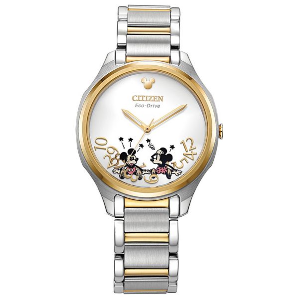 Disney's Mickey Mouse & Minnie Mouse Women's Eco-Drive Two Tone Stainless  Steel Watch by Citizen - EM0754-59W