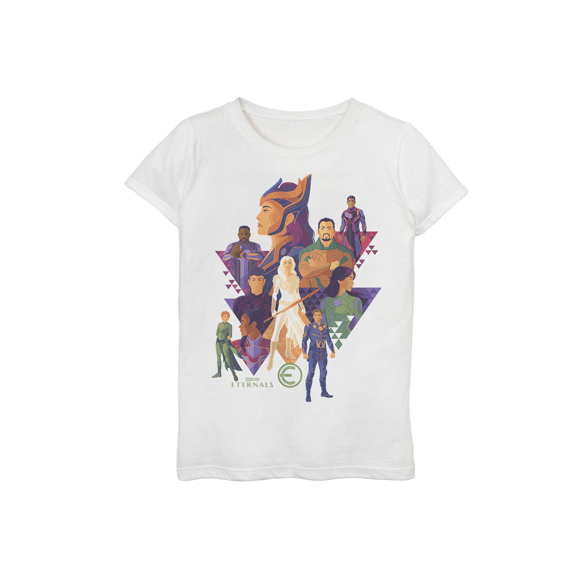 Girls 7-16 Marvel Eternals Deco Art Style Character Collage Graphic Tee, Gi