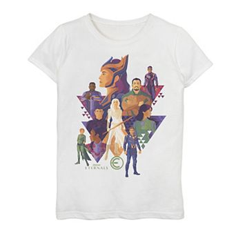 Girls 7-16 Marvel Eternals Deco Art Style Character Collage Graphic Tee