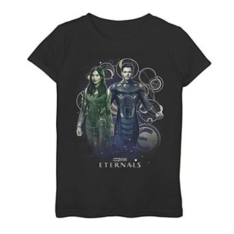 Girls 7-16 Marvel Eternals Ikaris And Sersi Collage Panel Graphic Tee