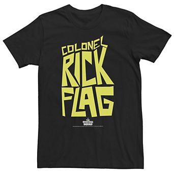 Big & Tall DC Comics The Suicide Sqaud Colonel Rick Flag Yellow Text Tee