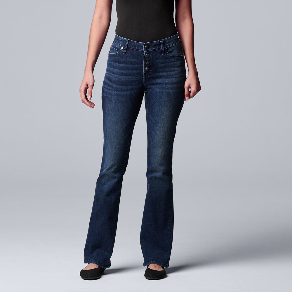 【Raucohouse】Vera bootcut ribbed pants Women's Simply Vera Vera Wang Mid-Rise 5-Pocket Ponte