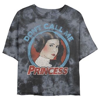 Juniors' Star Wars Princess Leia "Don't Call Me Princess" Wash Crop Tee
