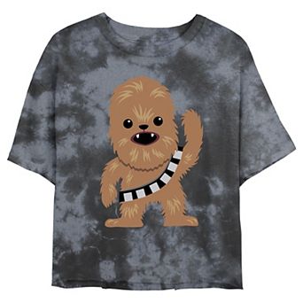 Juniors' Star Wars: Chewbacca Cutie Cartoon Chewie Wash Graphic Crop Tee