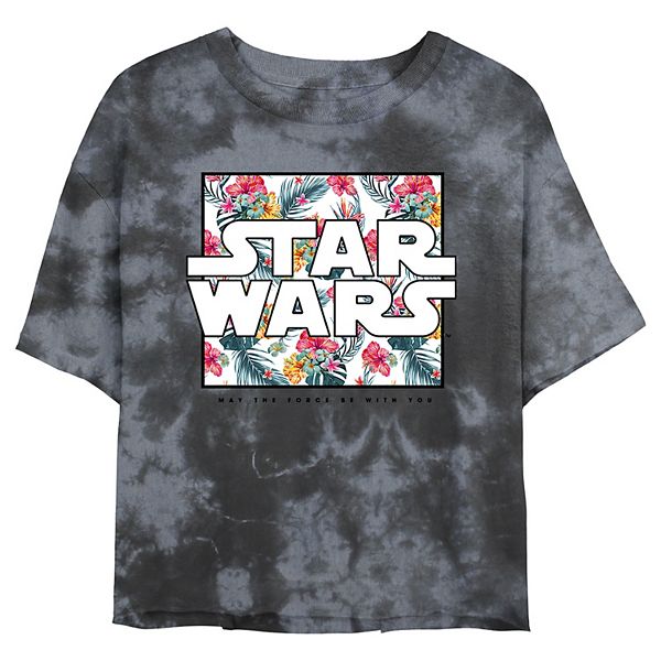 Juniors' Star Wars: May The Force Be With You Floral Box Logo Wash ...