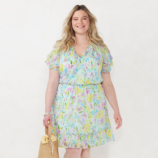 Plus Size LC Lauren Conrad Ruffle Fit & Flare Dress