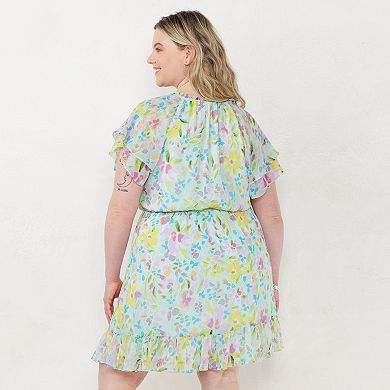 Plus Size LC Lauren Conrad Ruffle Fit & Flare Dress