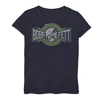 Girls 7-16 Star Wars The Book Of Boba Fett Helmet Circle Logo Graphic Tee