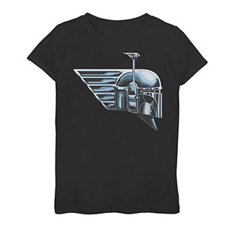 Girls 7-16 Star Wars The Book Of Boba Fett Chrome Helemt Logo Graphic Tee