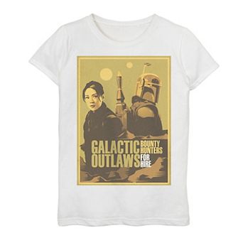 Girls 7-16 Star Wars The Book Of Boba Fett Galactic Outlaws Poster Graphic Tee