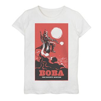 Girls 7-16 Star Wars The Book OF Boba Fett Red Hue Boba Poster Graphic Tee