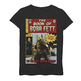 Girls 7-16 Star Wars The Book Of Boba Fett Comic Book Cover Graphic Tee