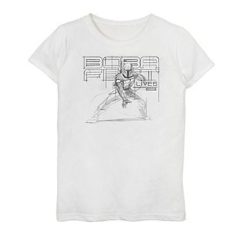 Girls 7-16 Star Wars The Book Of Boba Fett Line Art Graphic Tee