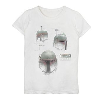 Girls 7-16 Star Wars The Book Of Boba Fett Helmet Profiles Collage Graphic Tee