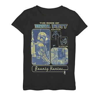 Girls 7-16 Star Wars The Book Of Boba Fett Blue Hue Panels Graphic Tee