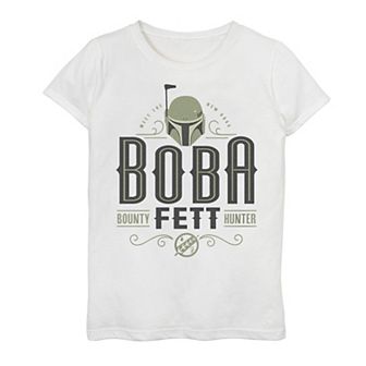 Girls 7-16 Star Wars The Book Of Boba Fett Boba Fett Fancy Text Graphic Tee