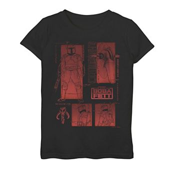 Girls 7-16 Star Wars The Book Of Boba Fett Red Hue Panels Graphic Tee