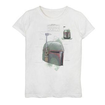 Girls 7-16 Star Wars The Book Of Boba Fett Shining Helmet Portrait Graphic Tee