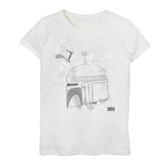Girls 7-16 Star Wars The Book Of Boba Fett White Helmet Stamp Graphic Tee