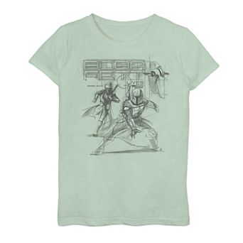 Girls 7-16 Star Wars The Book Of Boba Fett Sketch Collage Graphic Tee