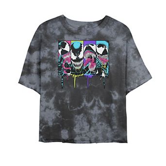 Juniors' Marvel Venom Colorful Dripping Comic Panel Tee