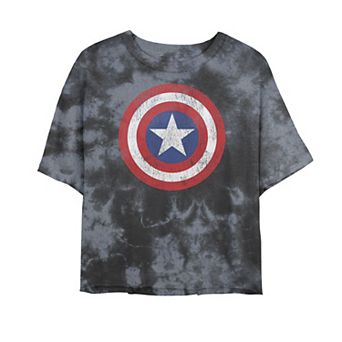 Juniors' Marvel Captain America Shield Logo Tee