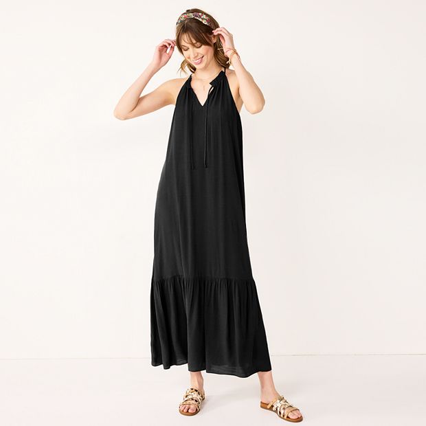 LONG SLEEVE PEASANT TIERED MAXI DRESS