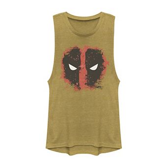 Juniors' Marvel Deadpool Mask Spray-Paint Print Tee