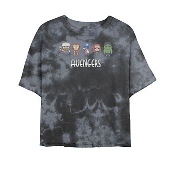 Juniors' Marvel Avengers Doodle Group Shot Tee