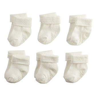 Baby & Toddler Jumping Beans® 6-Pack White Foldover Cuff Grip Socks