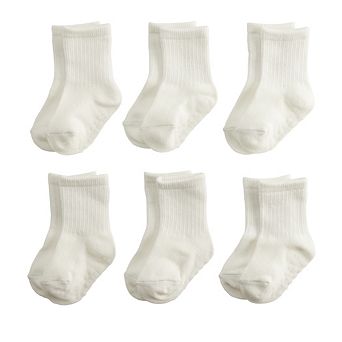 Baby & Toddler Jumping Beans® 6-Pack White Grip Crew Socks