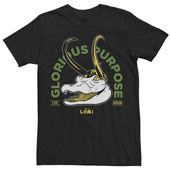 Men's Marvel Loki Alligator Loki Glorious Purpose Big Head Tee