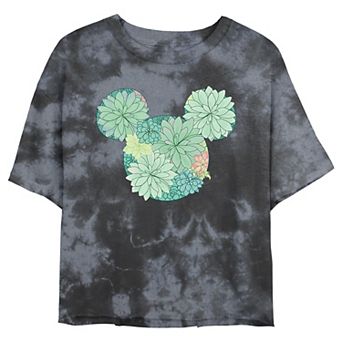 Disney's Mickey Mouse Juniors' Succulent Fill Wash Crop Tee