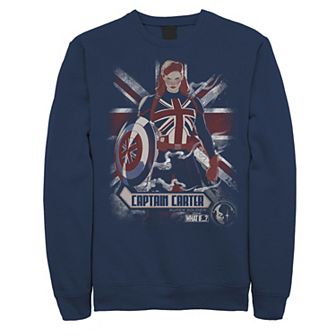 Men's Marvel What If Captain Carter Flag Poster Sweatshirt