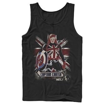 Men's Marvel What If Captain Carter Flag Poster Tank Top