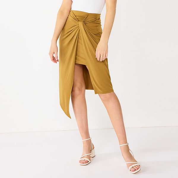 Golda faux wrap midi skirt best sale